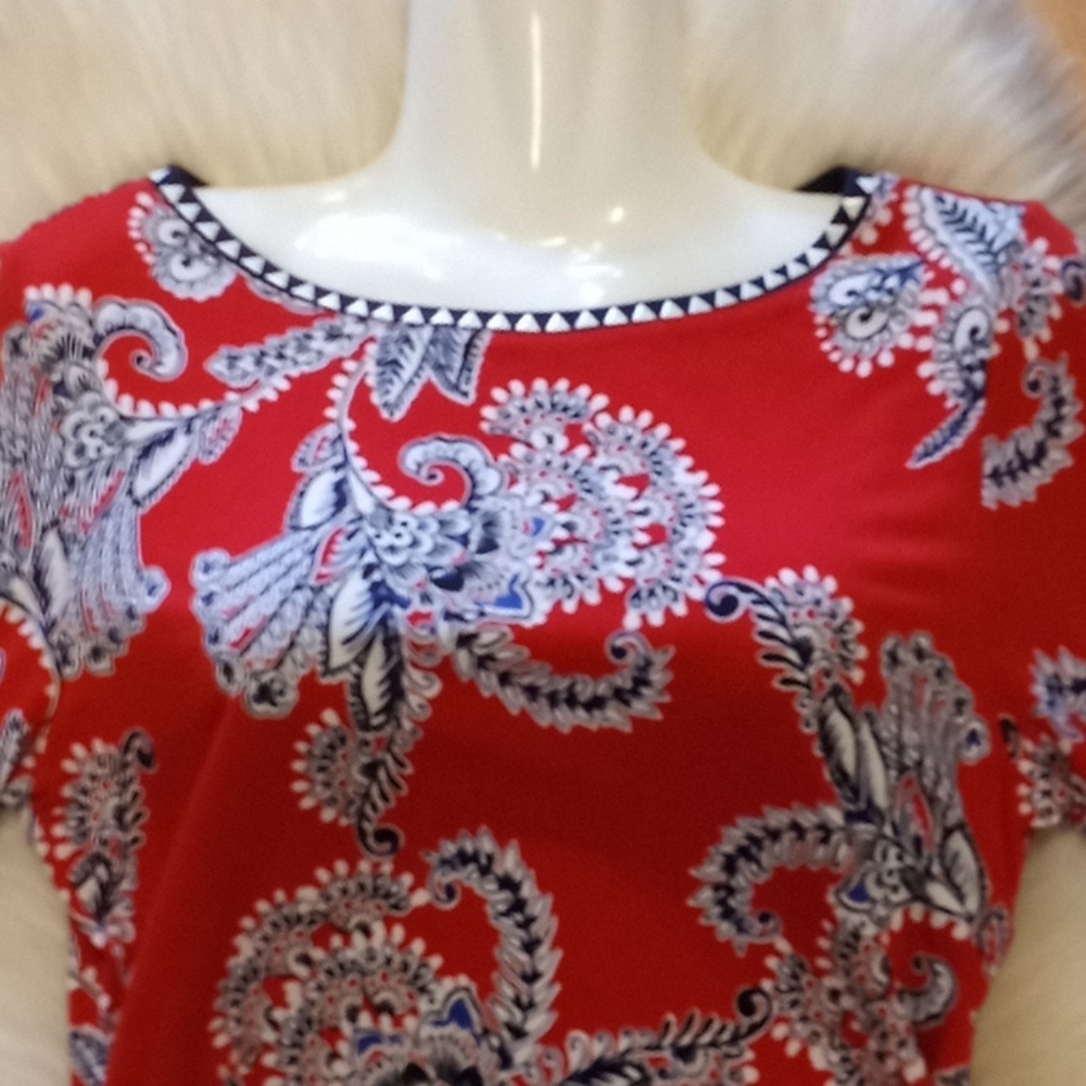 Ruby Rd. Floral Jersey Ruched Tunic - Picture 12 of 13